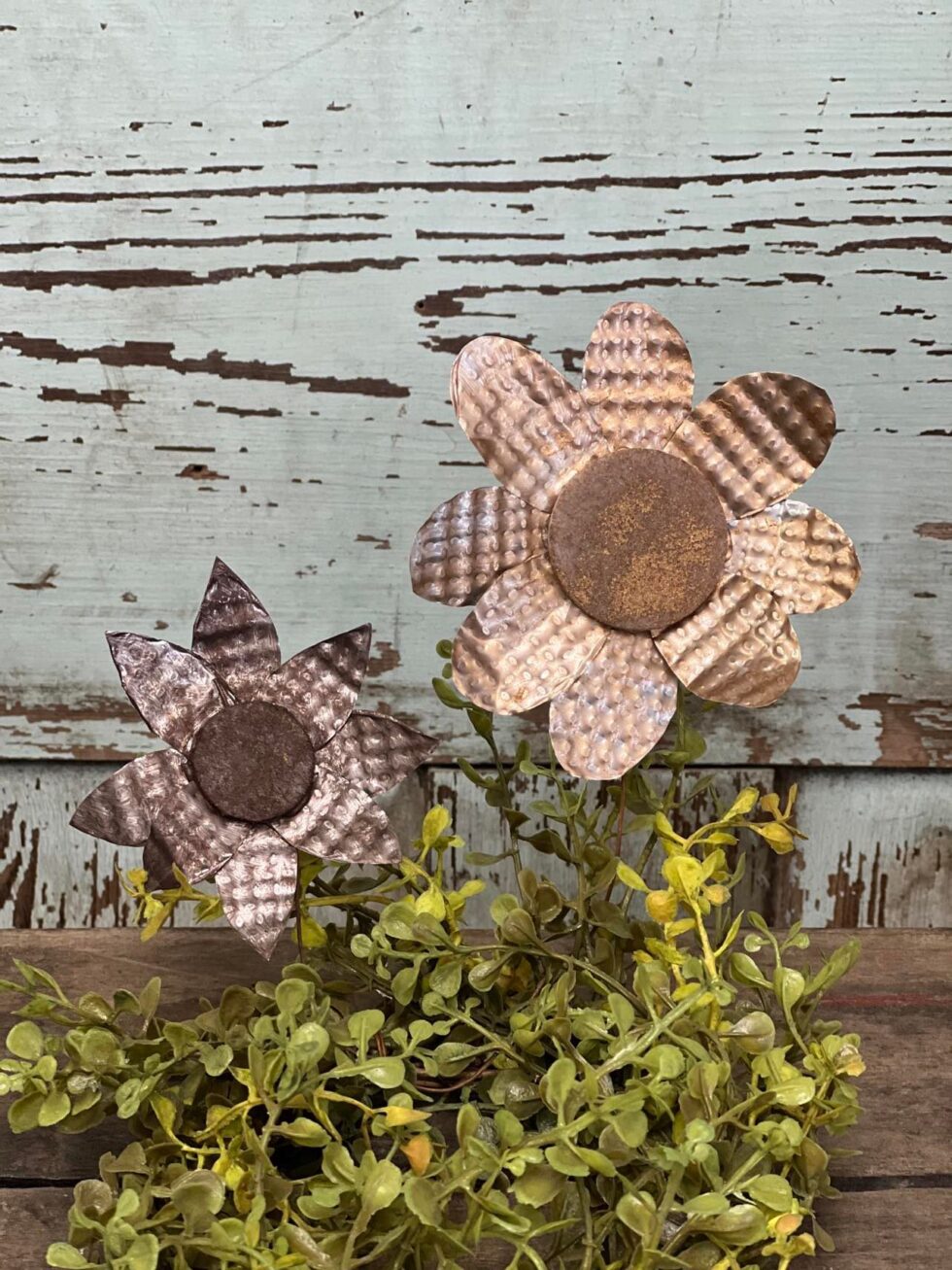 DIY Tin Flower Using Dollar Tree Cookie Sheet - The Shabby Tree