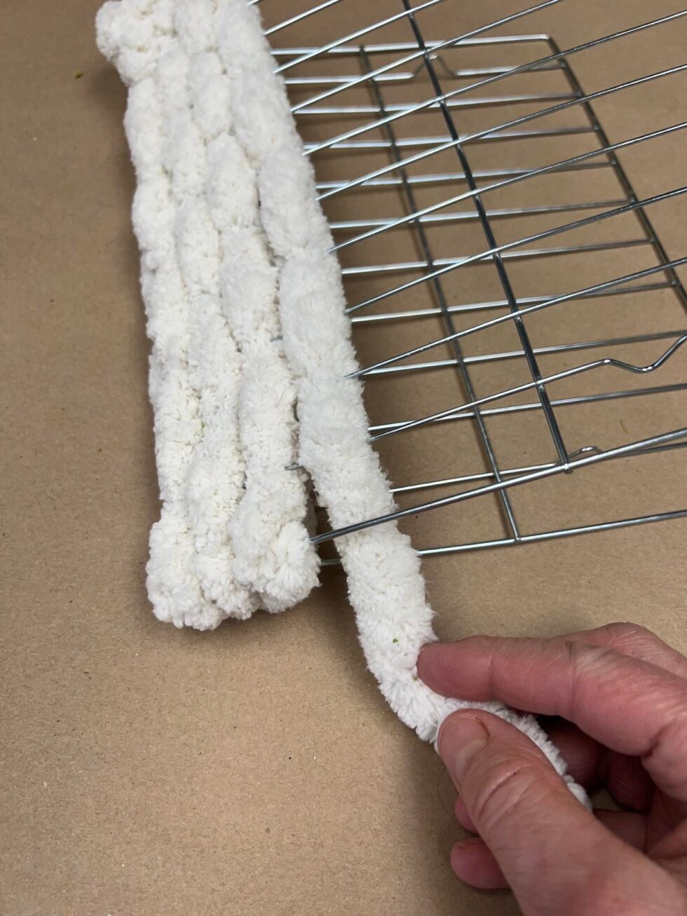 DIY Hanging Pocket Using A Dollar Tree Cooling Rack The Shabby Tree