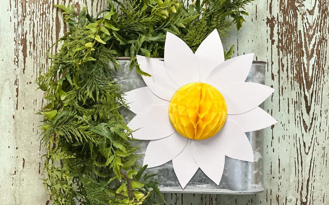 DIY Paper Flowers Using A Honeycomb Garland