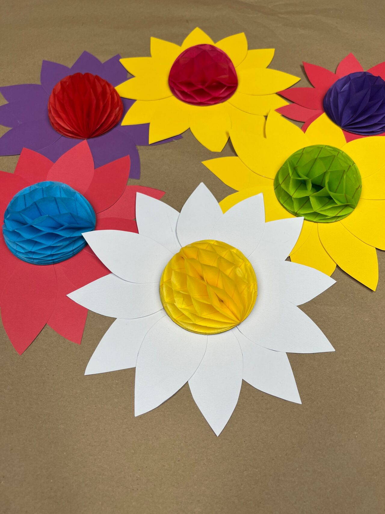 DIY Paper Flowers Using A Honeycomb Garland - The Shabby Tree