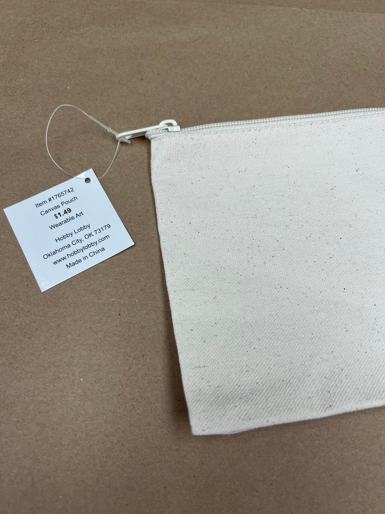 Canvas Pouch, Hobby Lobby