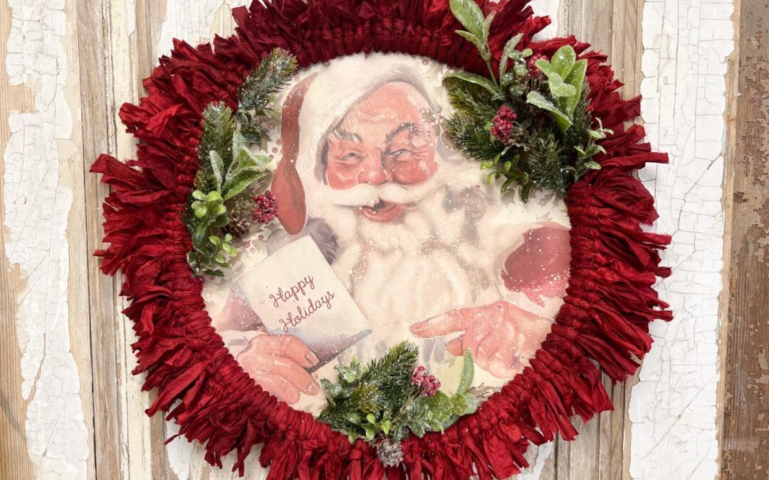 How To Make A Santa Wreath Using A Paper Placemat