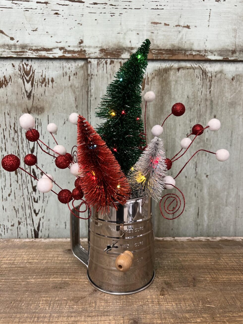 Sifter Colored How To Turn A Sifter Into A Christmas Decoration - The Shabby Tree