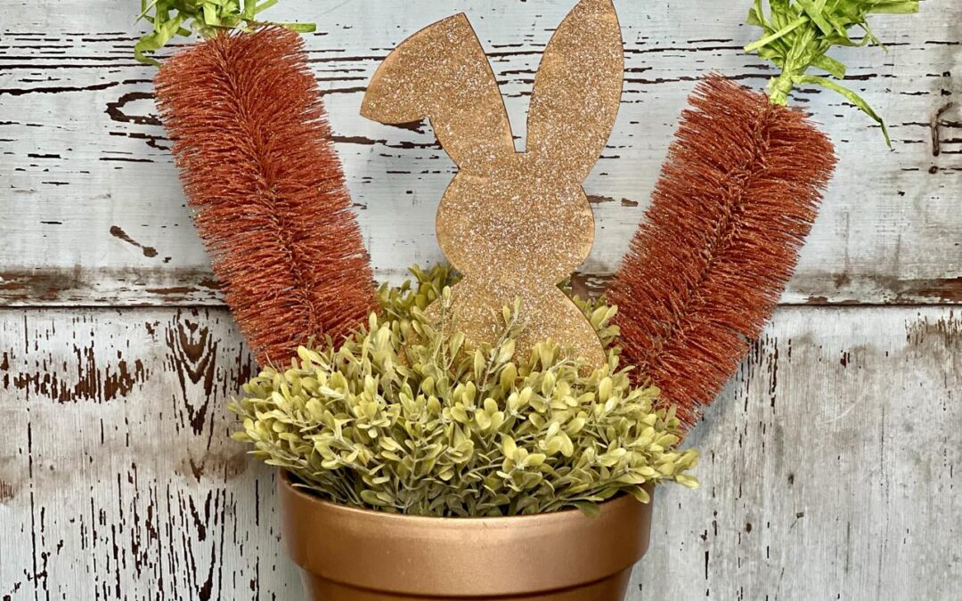 Easter Decoration Using Carrot Brush Trees From Dollar Tree Plus