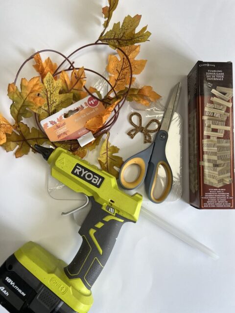 How To Make A Pumpkin Out Of A Dollar Tree Tumbling Tower Game. - The ...