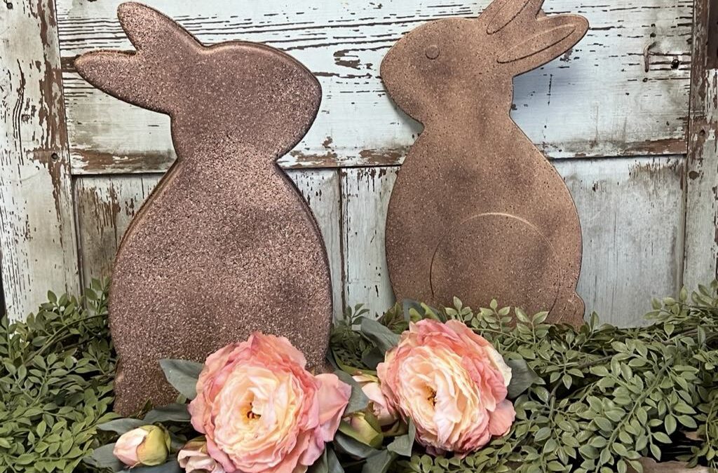 Walmart Bunny Container Makeover Using Stone Spray Paint