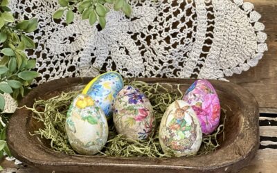 Decoupaged Eggs Using Napkins