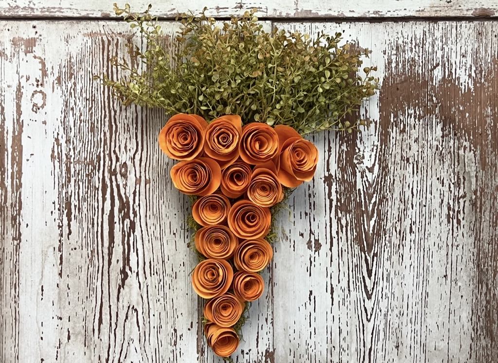 DIY Carrot Using Paper Plate Roses - The Shabby Tree