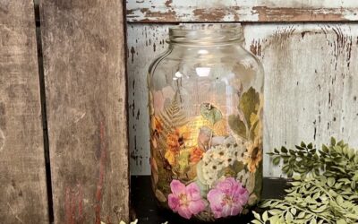 DIY Flower Candle Holder Using Stickers