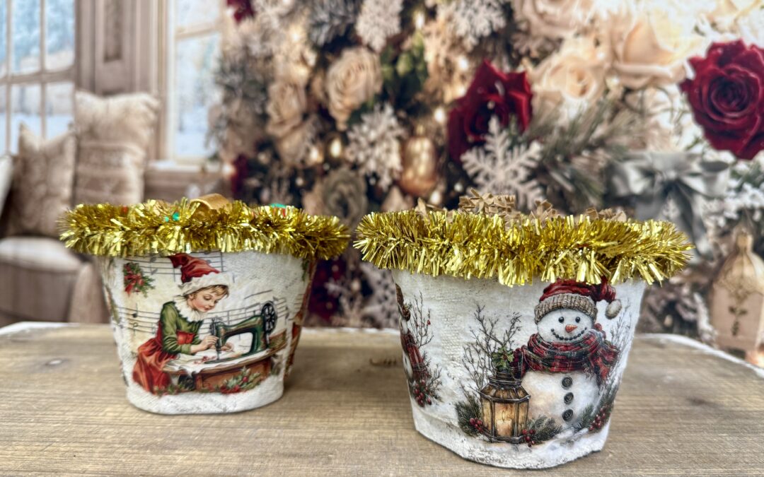 DIY Christmas Containers Using Jiffy Pots