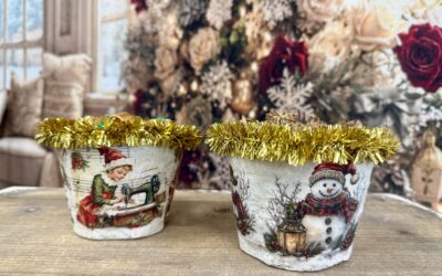DIY Christmas Containers Using Jiffy Pots
