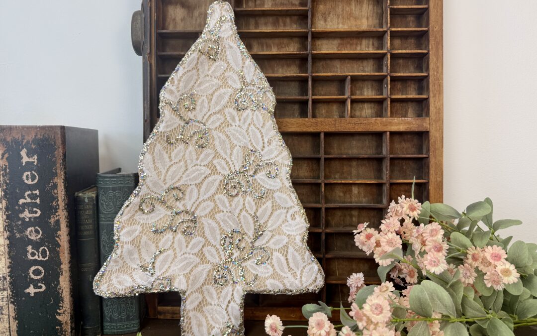 Wooden Tree Makeover Using Lace